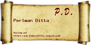 Perlman Ditta névjegykártya